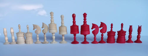 Antike schachfiguren bein - schachfiguren,